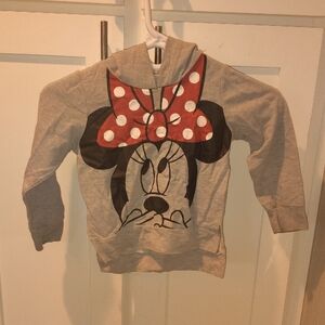 Disney Minnie Mouse Kids Hoodie in Gray and Red